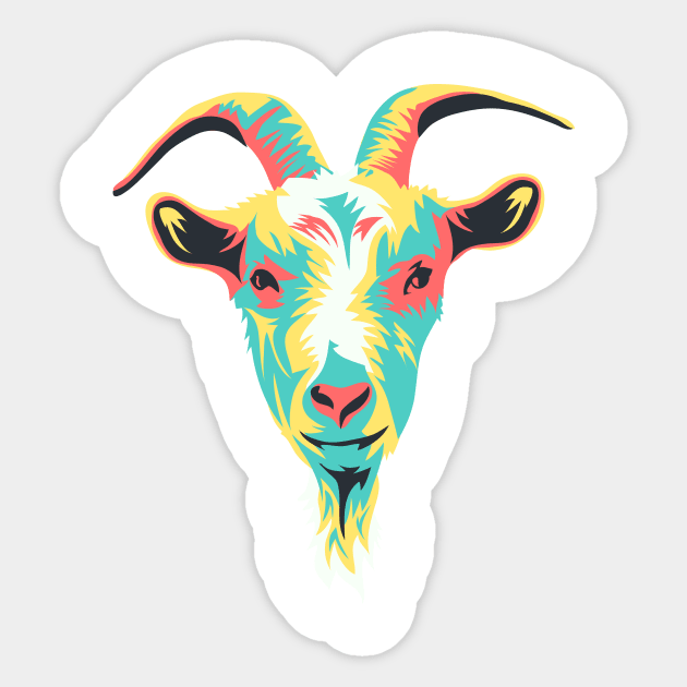 Funky Goat Sticker by nicholashugginsdesign